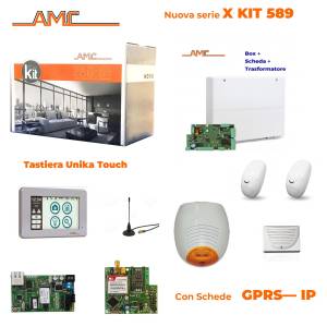 AMC Kit 589 Unidad de control de 8/24 zonas con teclado Unika y módulo GPRS - IP1