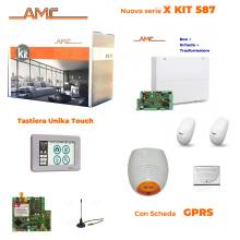 AMC Kit 587 Unidad de control de 8/24 zonas con teclado Unika y módulo GPRS