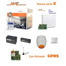 AMC Kit X824GPRS Unité de contrôle de zone 8/24 avec clavier KBLUE et module GPRS