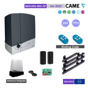 CAME BXV - KIT de automatización corredera Connect BXV 400Kg 24V + rack 4mt