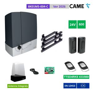 CAME BXV - Connect BXV 600Kg 24V + 4 mt KIT de automatización de piñón y cremallera 