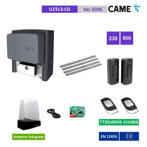 CAME U2313 kit  deslizante exBX78 hasta 800 Kg con rack CGZS de 4 mt