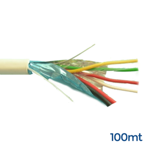 ELAN Câble d'alarme blindé 2x0.50 + 4x0.22 écheveau 100mt - 100% cuivre