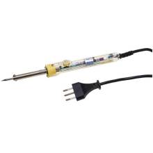 Transparent soldering iron with temperature regulation