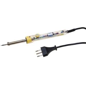 Transparent soldering iron with temperature regulation