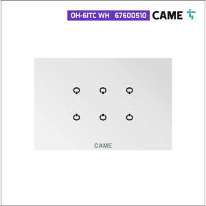 Module à 6 entrées CAME 67600510 sur plaque de verre blanche OH-6ITC WH