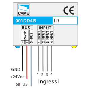 CAME 001DD4IS Hausautomationsmodul 4 programmierbare digitale Eingänge