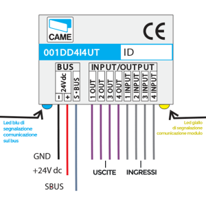 Came hei bus Modulo domotico 4 ingressi 4 uscite open collector - CAME 001DD4I4UT