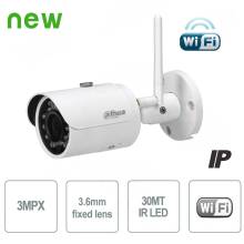 Telecamera Wireless Bullet IP 3Mpx 3.6mm - Dahua - IPC-HFW1320S-W