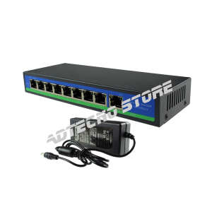 POE-Switch mit 8 Ports + 1 UPLINK-Port mit einer Geschwindigkeit von 10/100 Mbit / s 