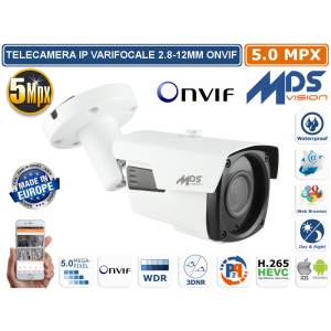 Telecamera IP 5.0 MPX Megapixel Videoanalisi Varifocal 2,8-12mm ONVIF IR SMD - POE